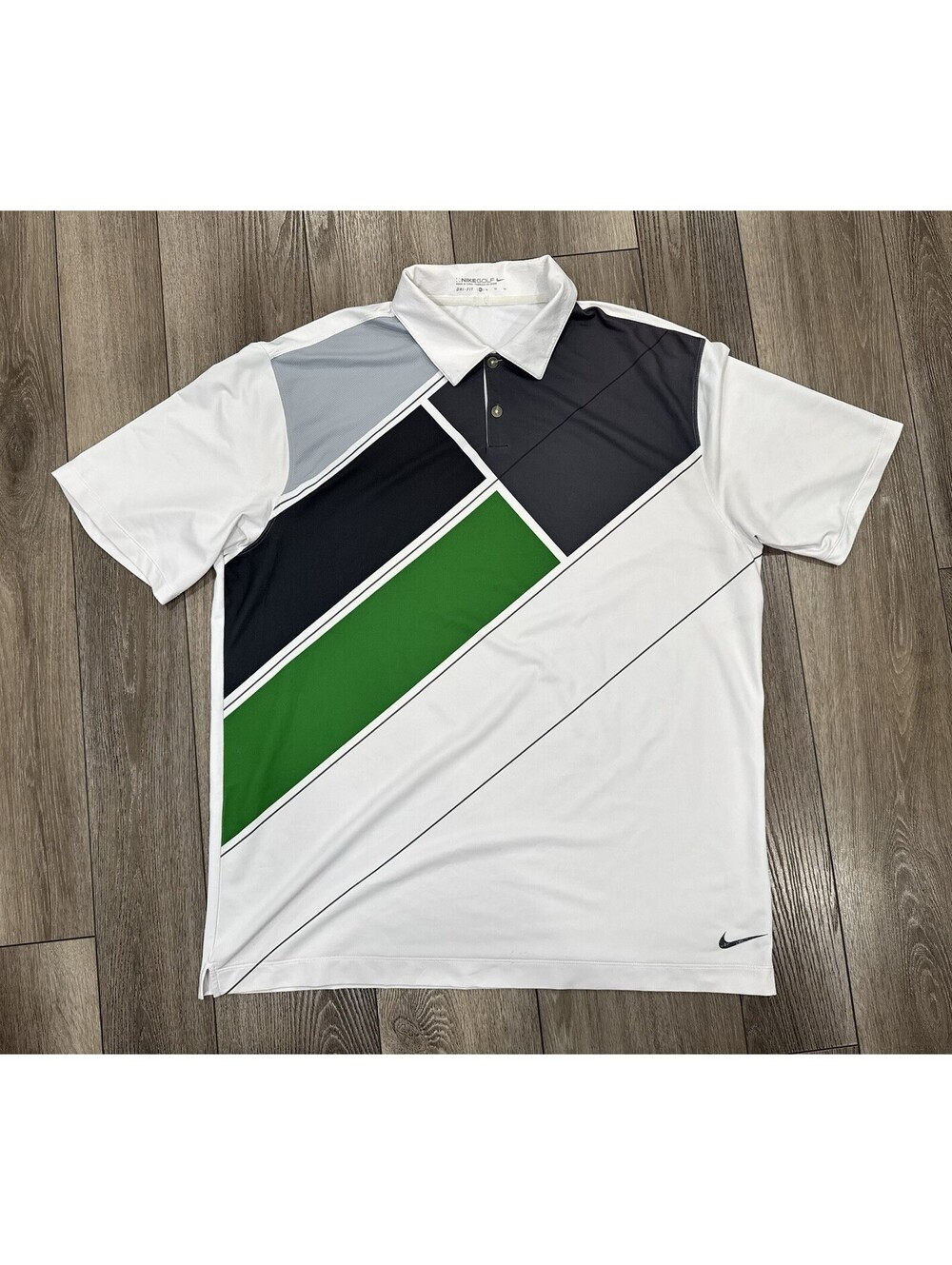 Nike Golf Polo Shirt Mens XLarge Multicolor Colorblock Dri-FIT Activewear Preppy